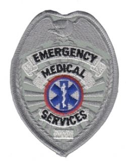 EMERGENCY MEDICAL SERVICES Shield Soft Badge- SILVER